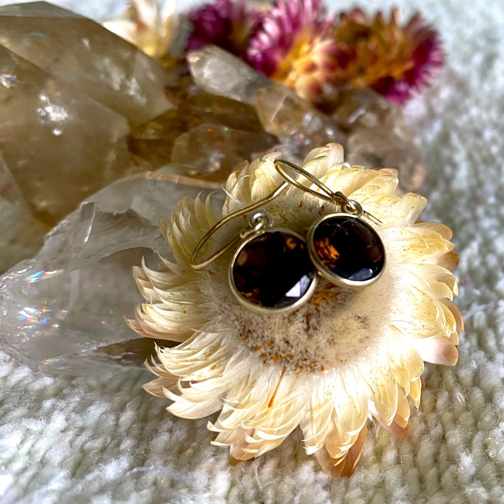 Smokey Quartz drop earrings